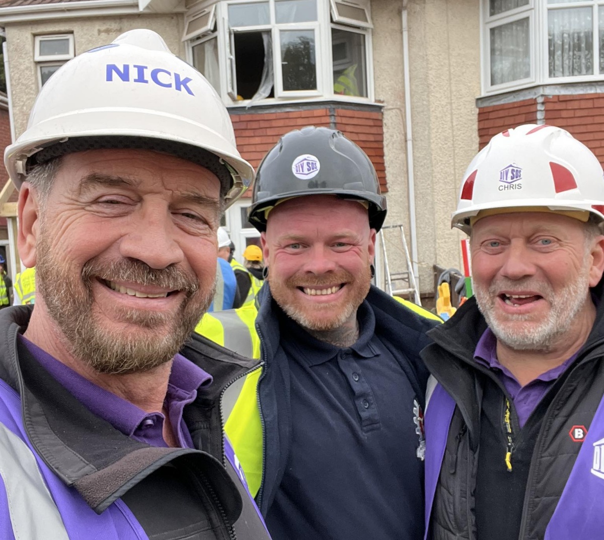 Aaron Herman with DIY SOS presenters